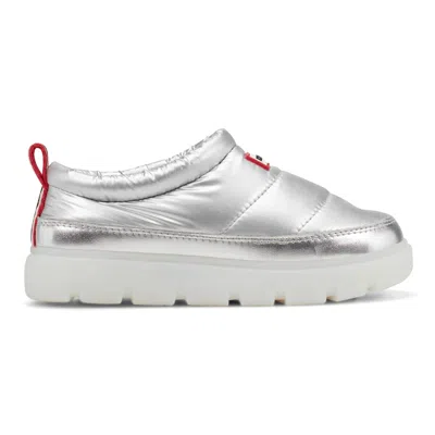 HUNTER Big Kids Cody Lug Sole Insulated Water Resistant Slip-on Shoes 4 Silver
