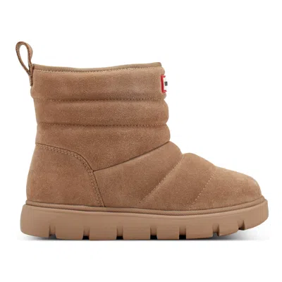 HUNTER Big Kids Cuddle Lug Sole Insulated Waterproof Snow Booties 5 Medium Natural