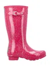 Hunter Big Kids Giant Glitter Wellington Boots In Red