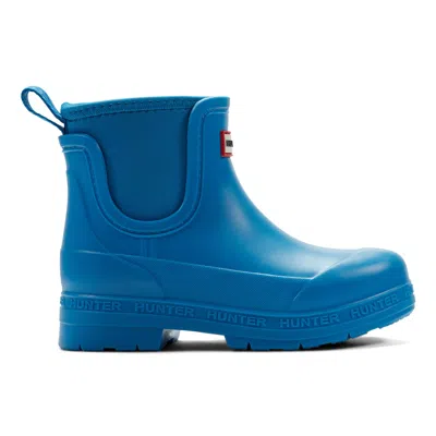 Hunter Big Kids Lass Waterproof Neoprene Chelsea Boots 4 Aqua Flash In Blue