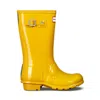 Hunter Big Kids Original Gloss Rain Boots 2 Yellow In Animal Print