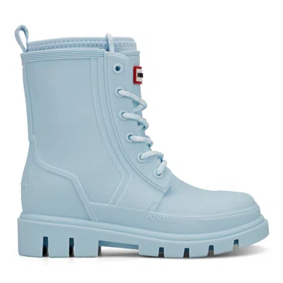 Hunter Big Kids Stomper Lace-up Waterproof Ankle Boots 4 Light Blue