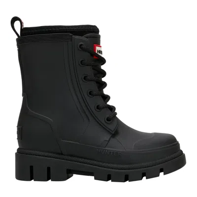 Hunter Big Kids Stomper Lace-up Waterproof Ankle Boots 5 Black