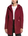 Hunter Billie Hooded Rain Coat In Red