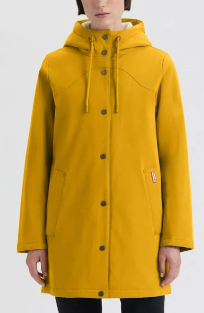 Hunter Billie Hooded Raincoat In Yellow