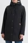 Hunter Billy Hooded Raincoat In Black