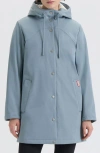 Hunter Billy Hooded Raincoat In Blue