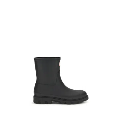 HUNTER BLACK RUBBER RAIN BOOTS