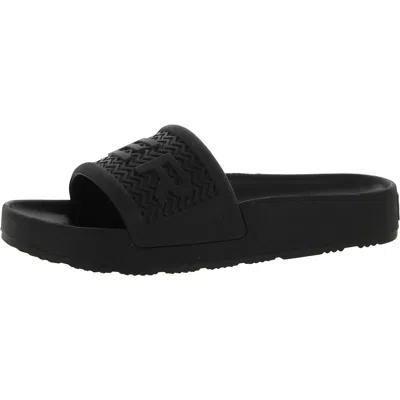 Hunter Bloom Algae Foam Womens Slip-on Logo Pool Slides In Black