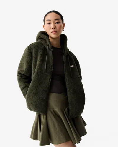 Hunter Bonelle Womens Borg Fleece Jacket In Green