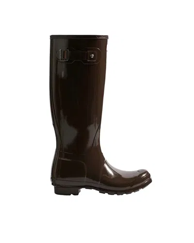 Hunter Stivali Original Tall Gloss Chocolate Brown