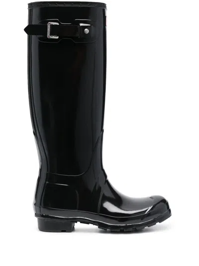 Hunter Original Tall Gloss Rain Boot In Black