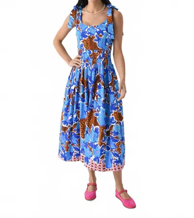 Hunter Braden Dress In Sketchbook Floral In Blue