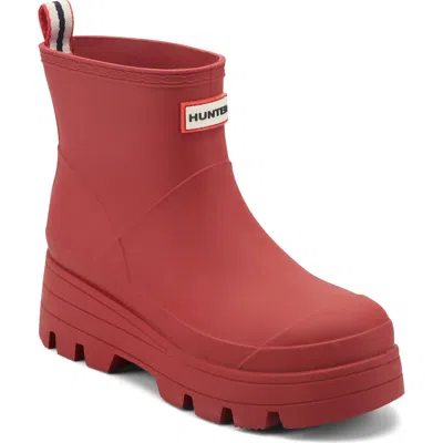 Hunter Briana Rain Bootie In Medium Red 610