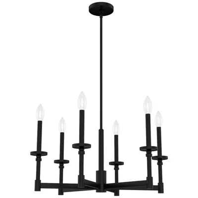 Hunter Briargrove Matte Black 6 Light Chandelier Ceiling Light Fixture