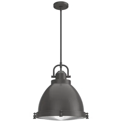 Hunter Bridgemoor Noble Bronze With Clear Holophane Glass 3 Light Pendant