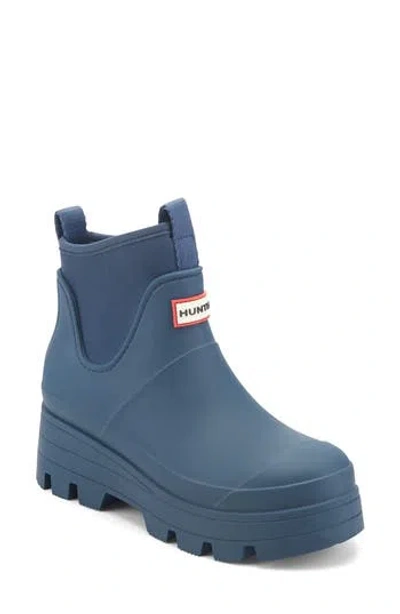 Hunter Brookey Waterproof Rain Bootie In Dark Blue 400
