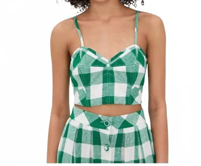 Hunter Brookie Top In Emerald In Gold