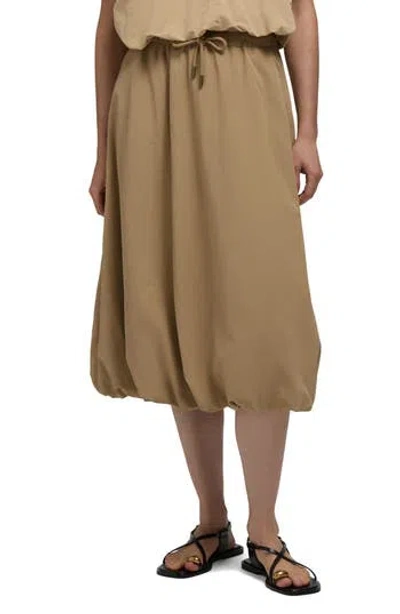 Hunter Bubble Hem Midi Skirt In Brown