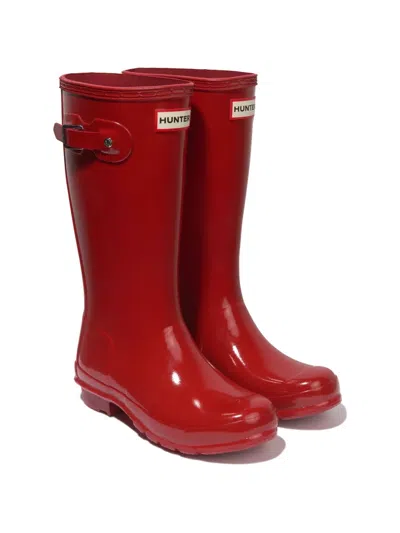 Hunter Buckle-detail Wellington Boots In Red