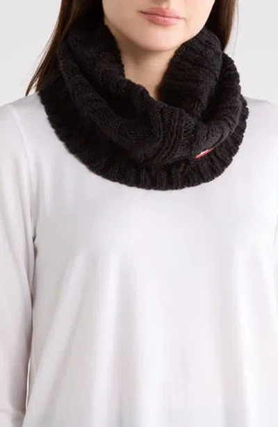 Hunter Cable Knit Fleece Lined Neck Warmer In Black