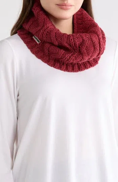 Hunter Cable Knit Fleece Lined Neck Warmer In Red