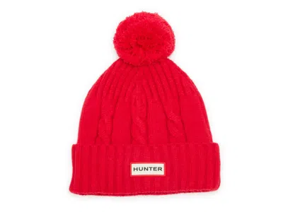 Hunter Cable Pom Beanie In Red