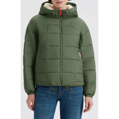 Hunter Camille Crinkle Puffer Jacket In Green