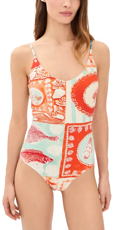 Hunter Capri One-piece Swimsuit Lost At Sea In Orange