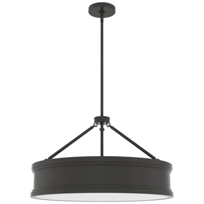 Hunter Capshaw Noble Bronze With Painted Cased White Glass 6 Light Pendant