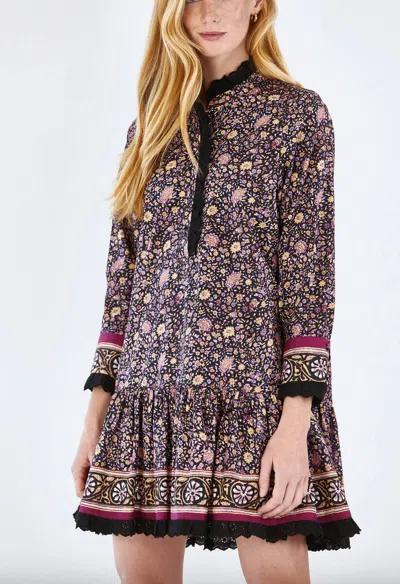 Hunter Carter Dress In Midnight Flora In Multi