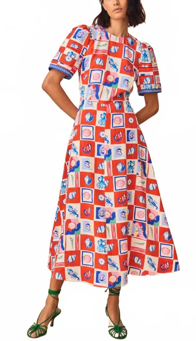 Hunter Casey Dress In Sea Tiles In Multi