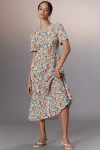 Hunter Casey Linen Blend Midi Dress In Multi