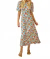 Hunter Casey Linen Blend Midi Dress In Multi
