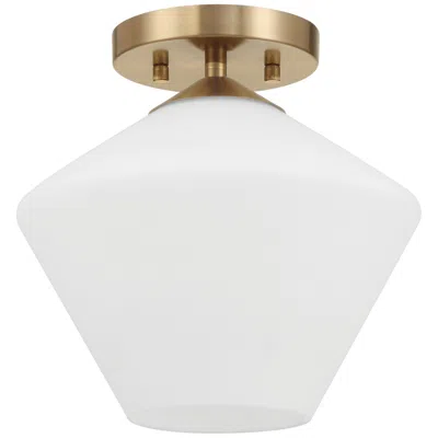 Hunter Celestial Valley Alturas Gold With Cased White Glass Flush Mount