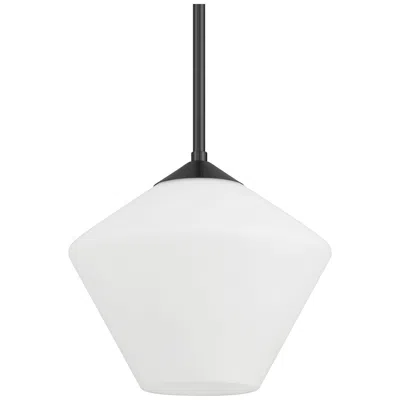 Hunter Celestial Valley Matte Black With Cased White Glass 1 Light Pendant In Multi