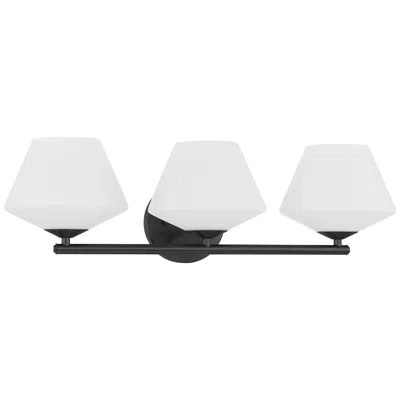 Hunter Celestial Valley Matte Black With Cased White Glass 3 Light Vanity