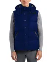 Hunter Chiswell Nylon Quilted Removable Hood Full Zip Puffer Vest In Oceano