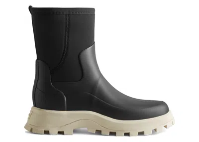 Pre-owned Hunter City Explorer Short Neoprene Boots (women's) Sneakers In Black/shaded White