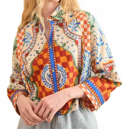 Hunter Clarke Boxy Shirt In Sundance Tile In Multi