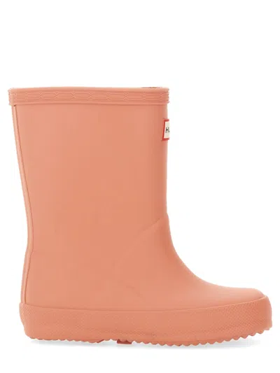 Hunter Classic Mini Rubber Boots For Kids In Pink