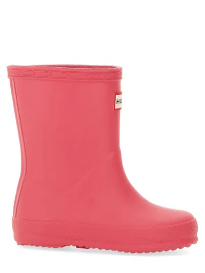 Hunter Classic Mini Rubber Boots In Fuchsia