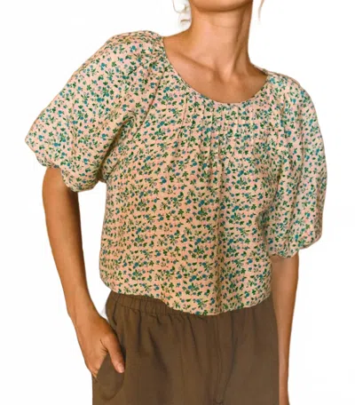 Hunter Claudia Puff Sleeve Top In Vintage Floral In Multi