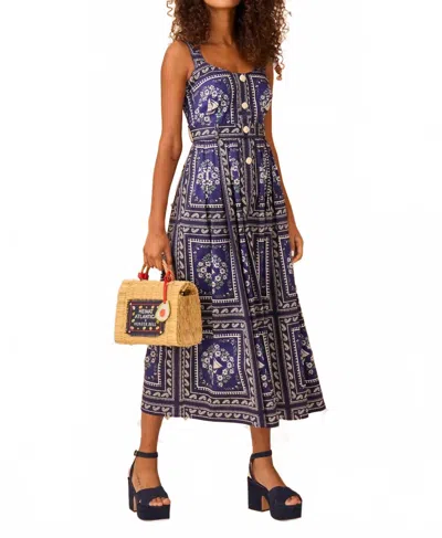 Hunter Cleo Midi Dress In Bon Voyage In Blue
