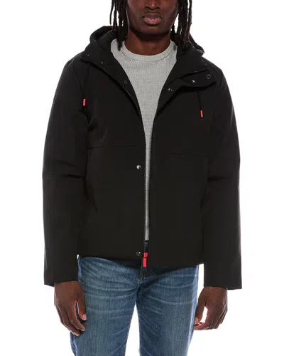 Hunter Clifton 4 Way Stretch Microfiber Hooded Jacket In Black