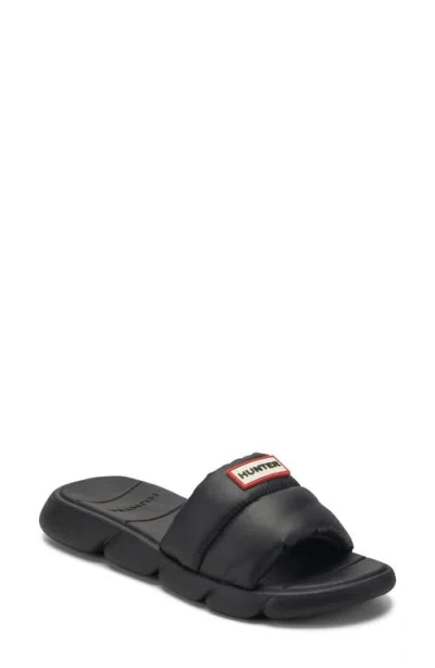 Hunter Coast Water Resistant Slide Sandal In Black