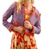 Hunter Coco Crop Jacket In Marine Tweed In Orange