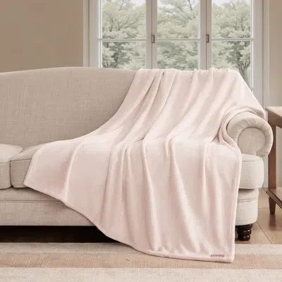 Hunter Coco Flannel Throw Blanket In Mauve Pink Chalk
