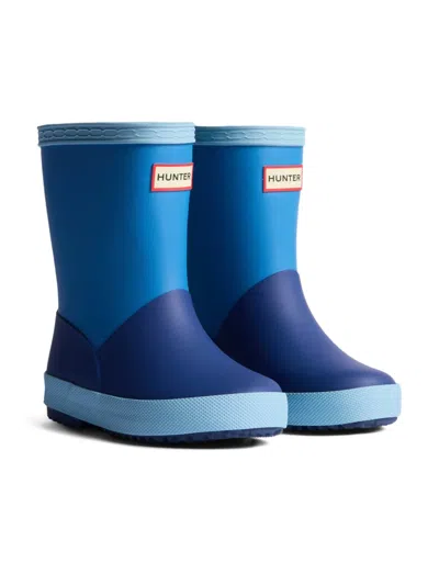 Hunter Kids' Colourblock Wellies In Blue