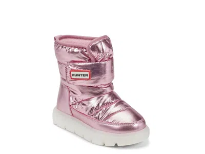 Hunter Comfy Waterproof Snow Boot Kids' In Light Pink